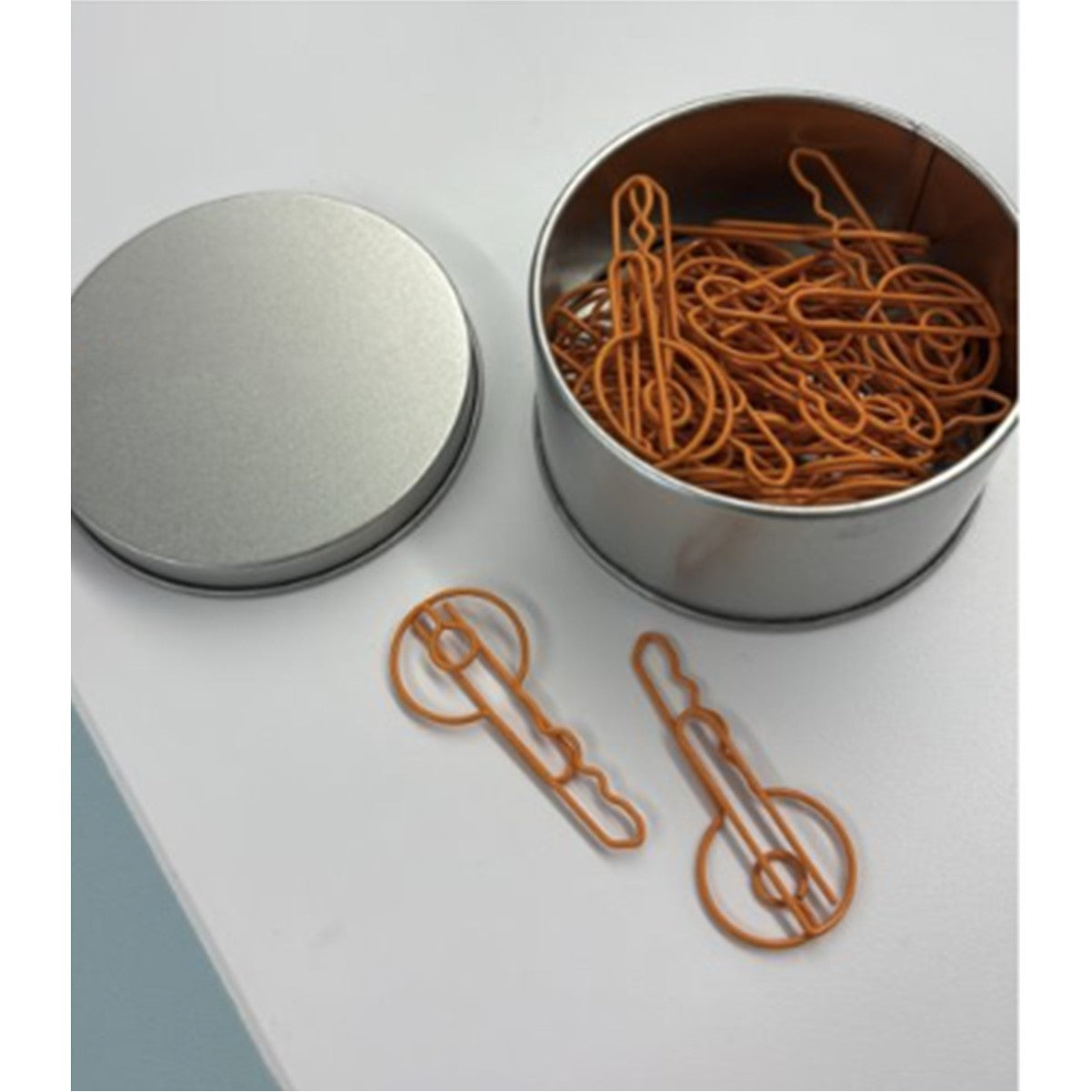 Key Shaped Metal Clips Paper Clips Tin