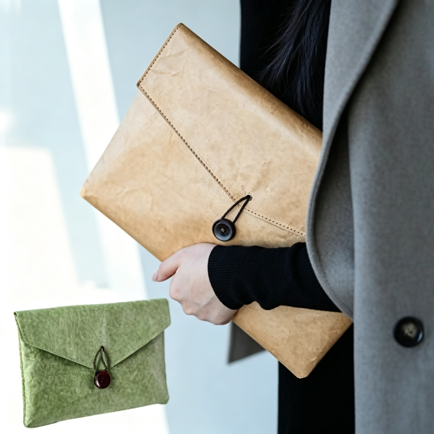 Oxford cloth 14" Envelope File Organiser Document Bags Laptop Bag W/ Rope Closure