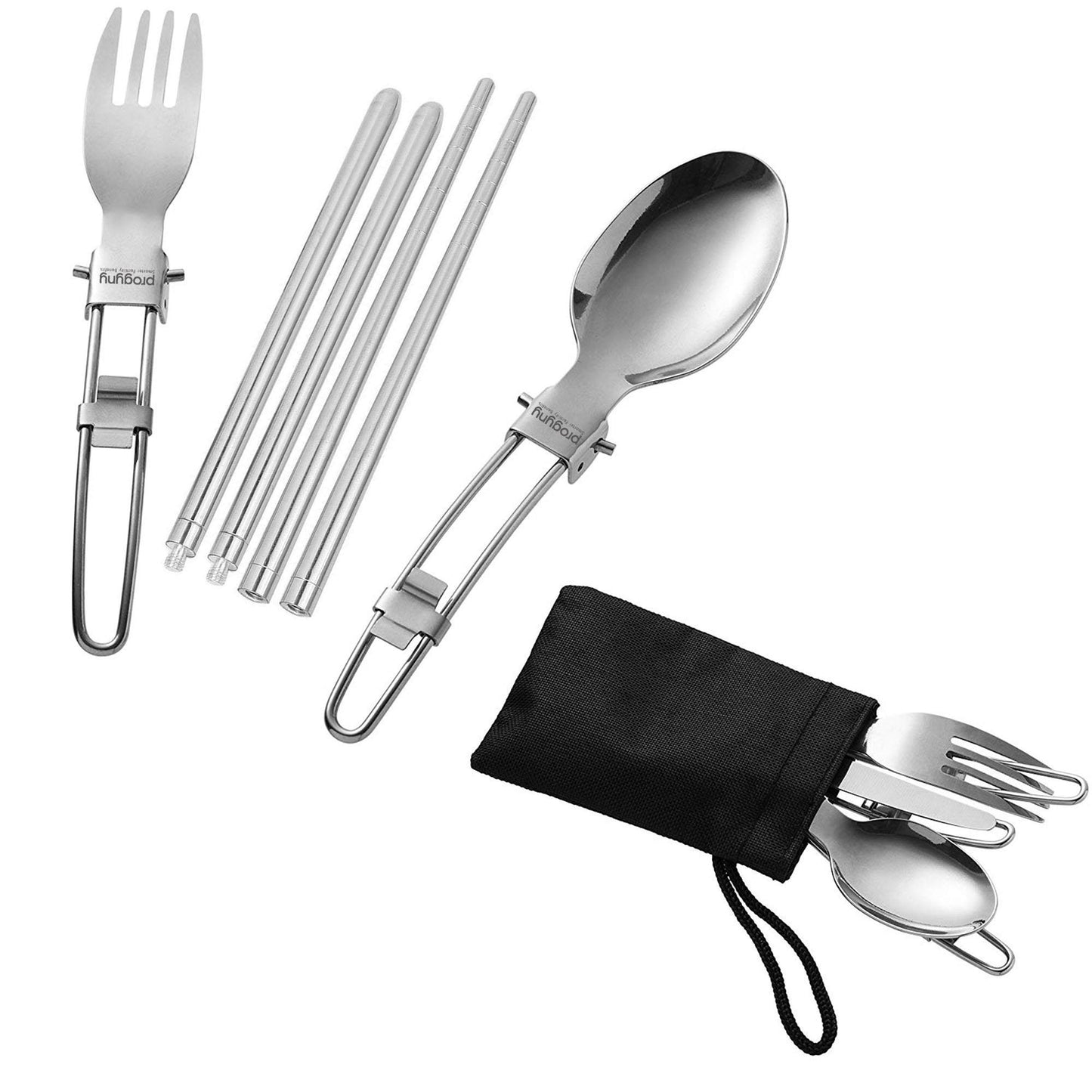 304 Stainless Steel Folding Cutlery Set 5 pieces