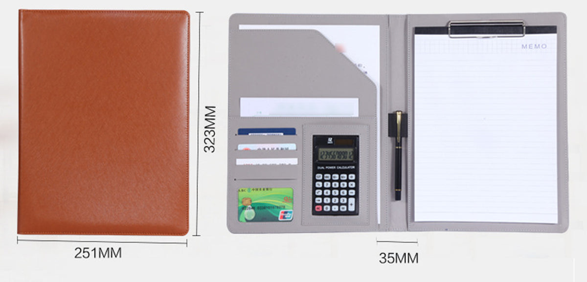 PU Leather Binder, Portfolios Padfolio Binder, Multi functional Business Folder