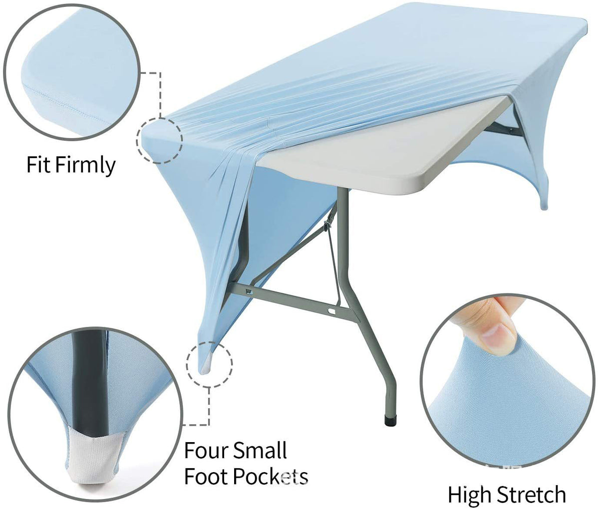 Custom Tablecloth 6' Full Color Dye Sublimation Stretch Fabric Fitted Table Covers