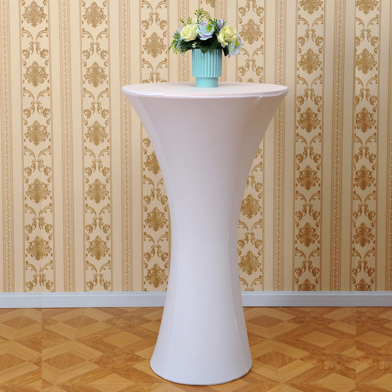 30 x 43" Spandex Cocktail Table Cover, Custom Printed Table Cover With Round Plate