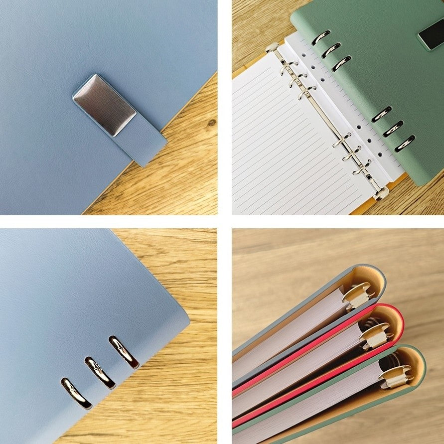 A5 PU Leather Binder Notebook W/Magnetic Closure