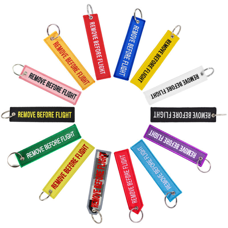 Double Sided Woven Embroidered Keychain