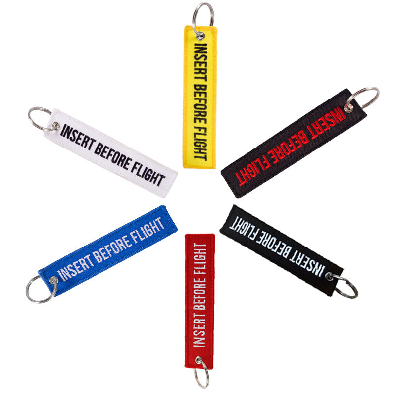 Double Sided Woven Embroidered Keychain