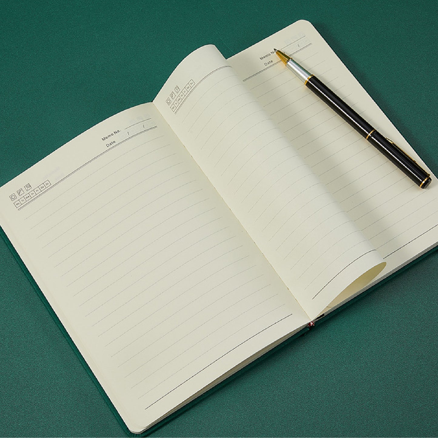 A5 Hard Cover Notebook w/ Elastic Band College Lined Pages Journal