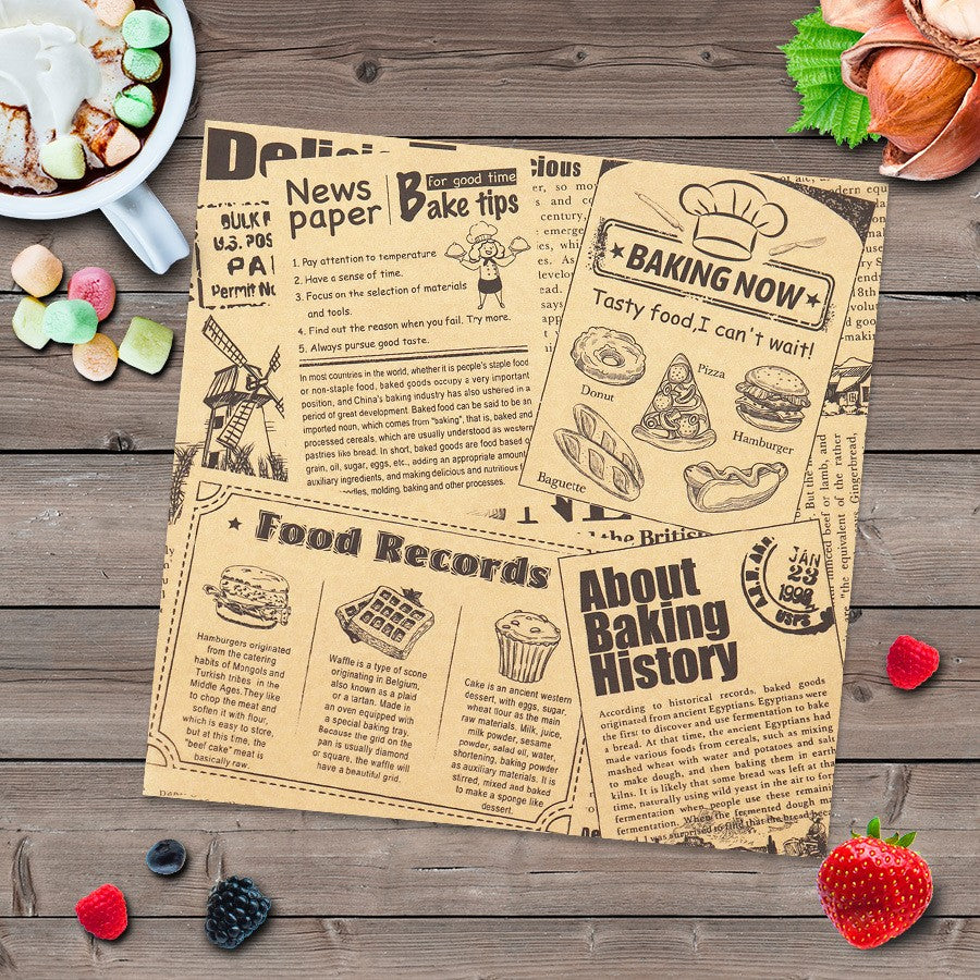 10" x 10" Greaseproof Paper Food Sheets