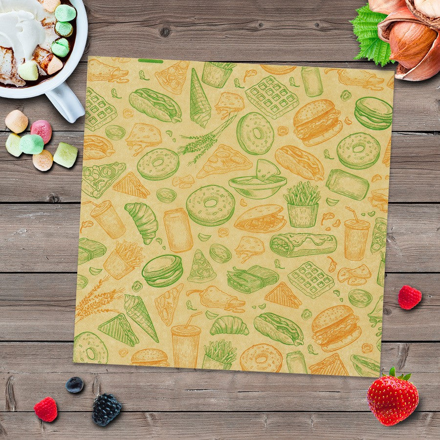 10" x 10" Greaseproof Paper Food Sheets