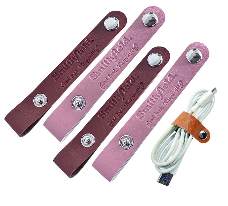 Portable PU Leather Charging Cable Organizer Multipurpose Electronic Product Cord Holder