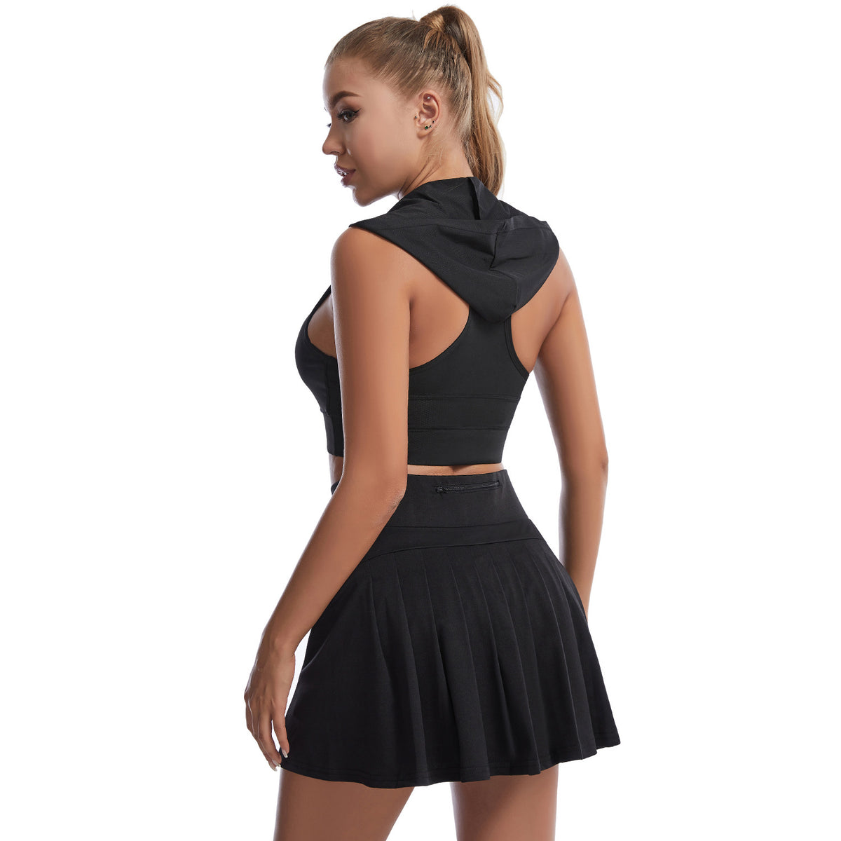 Women's Pleated High Waisted Tennis Golf Skort w/Pockets