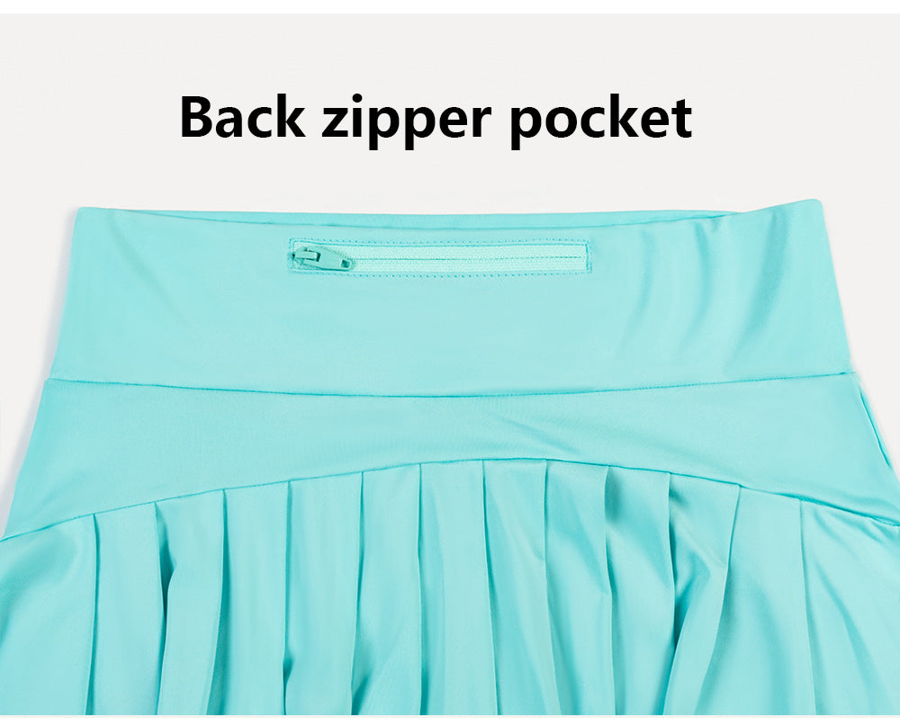 Women's Pleated High Waisted Tennis Golf Skort w/Pockets