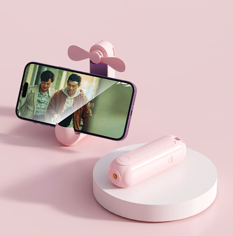 5" 1 Mini Portable USB Handheld Fan With Power Bank Feature W/ Stand Holder, Mirror, Flashlight