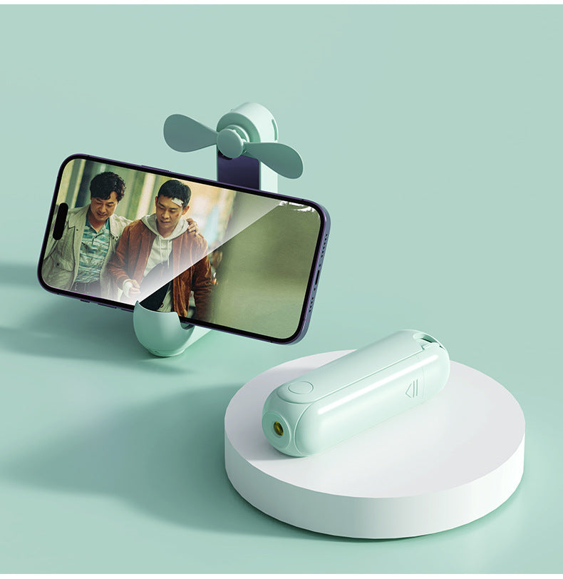 5" 1 Mini Portable USB Handheld Fan With Power Bank Feature W/ Stand Holder, Mirror, Flashlight