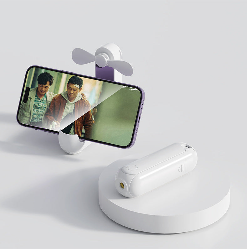 5" 1 Mini Portable USB Handheld Fan With Power Bank Feature W/ Stand Holder, Mirror, Flashlight