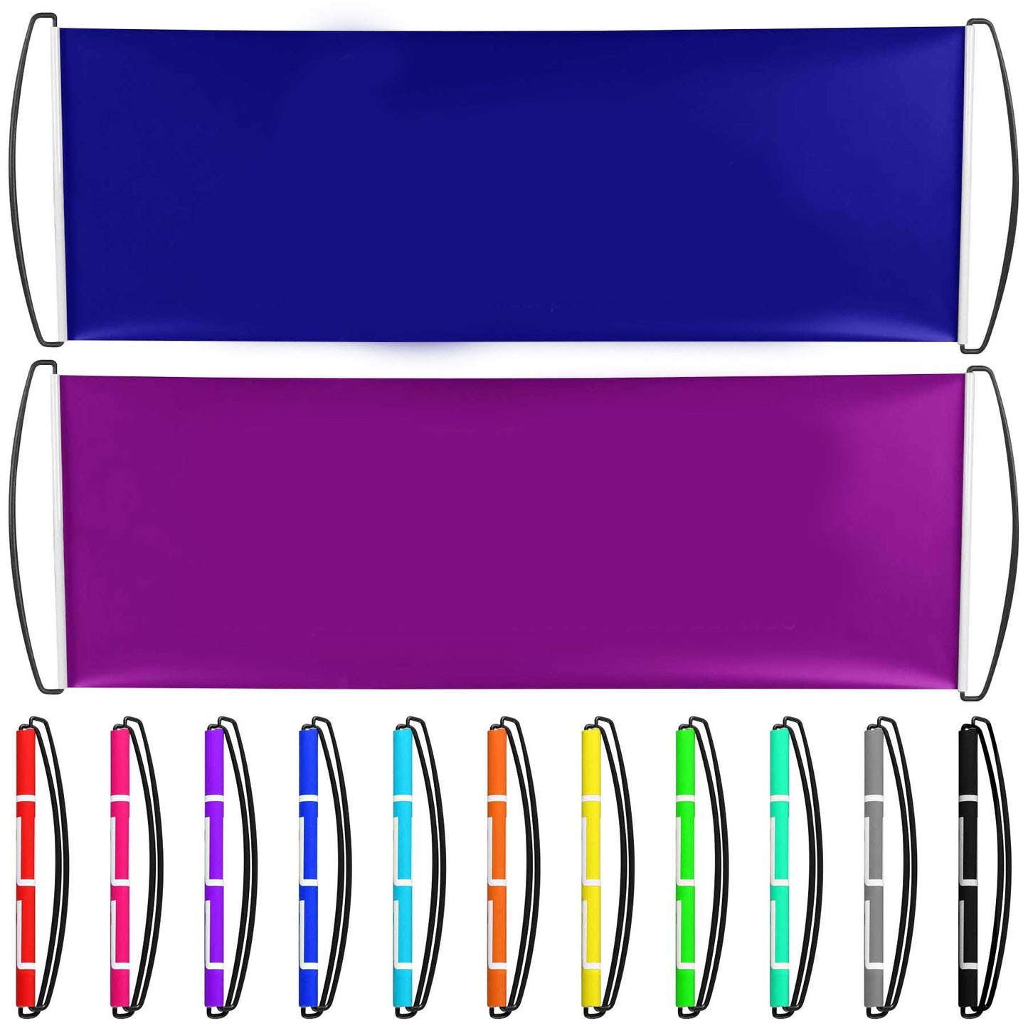 Custom 25" x 6.7" Full Color Hand Held Retractable Scrolling Banner, Low Minimum