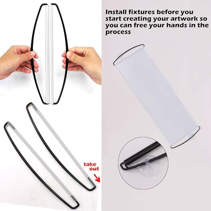Custom 25" x 6.7" Full Color Hand Held Retractable Scrolling Banner, Low Minimum
