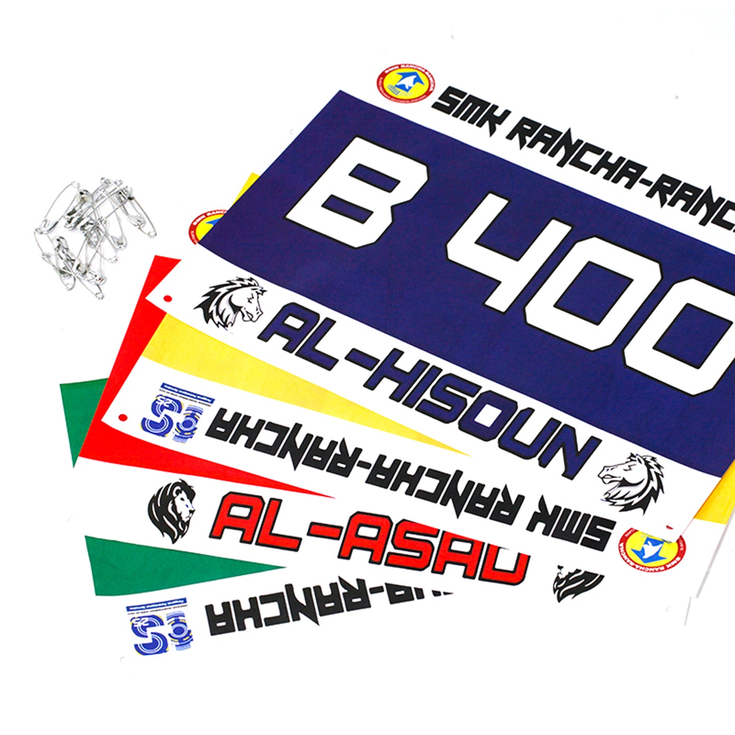 Custom 7.5" x 5.9" Waterproof Paper Race Numbers Bib Bike Number with Safety Pins