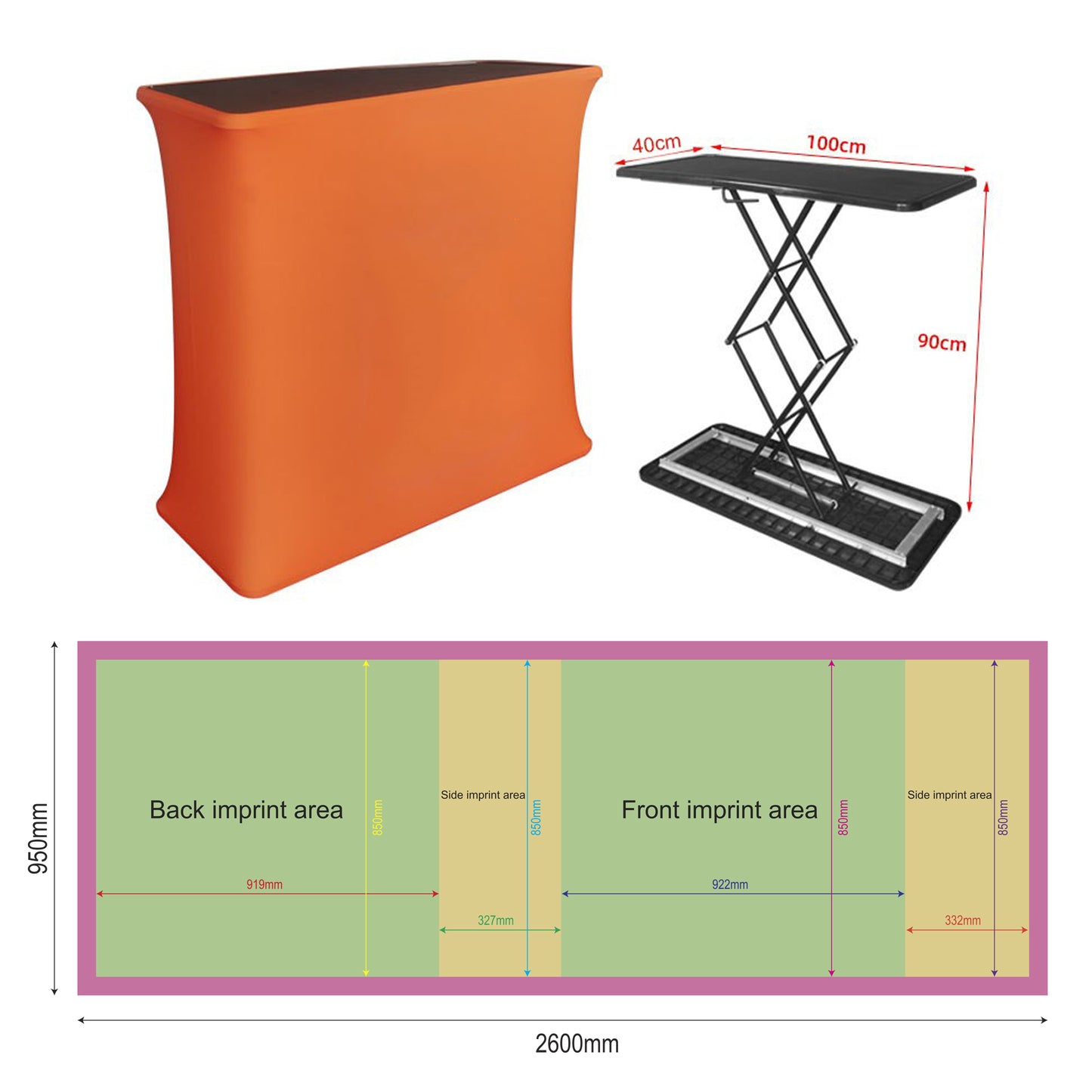 Rectangle Collapsible Portable Trade show Podium Table Display Exhibition Counter Stand Booth Fair