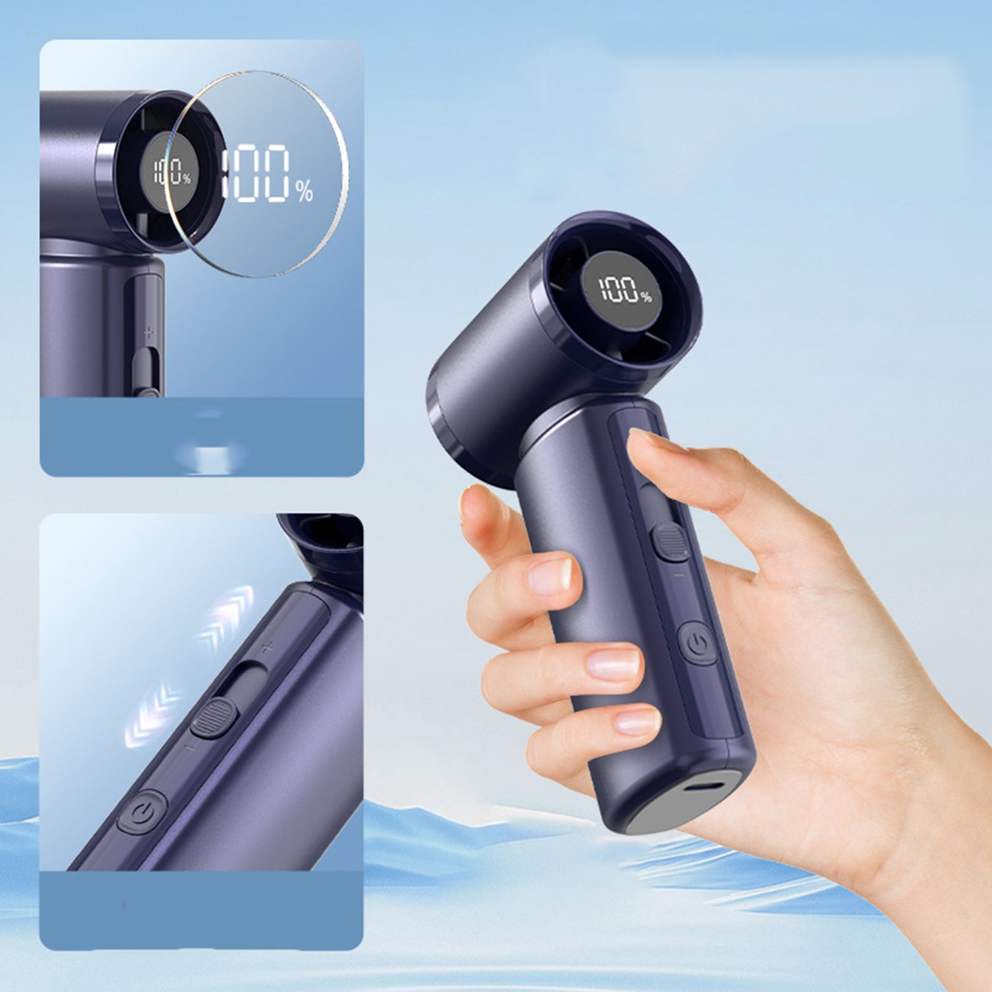 3000mAh High Speed Handheld Fan Portable High Power Turbo Fan