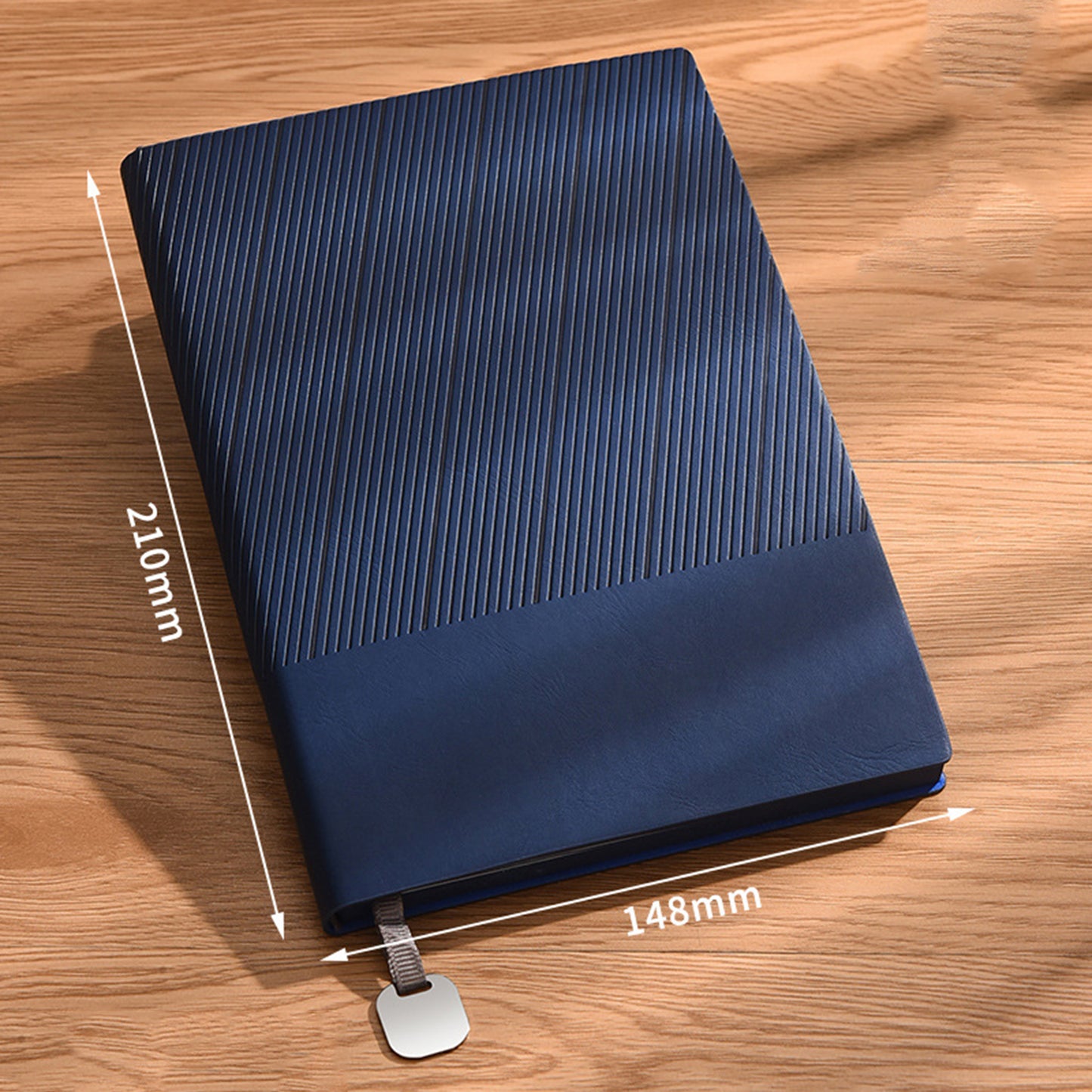 A5 Lined Leatherette Bound Journal Writing Notebook Executive Notebook Metal Bookmark