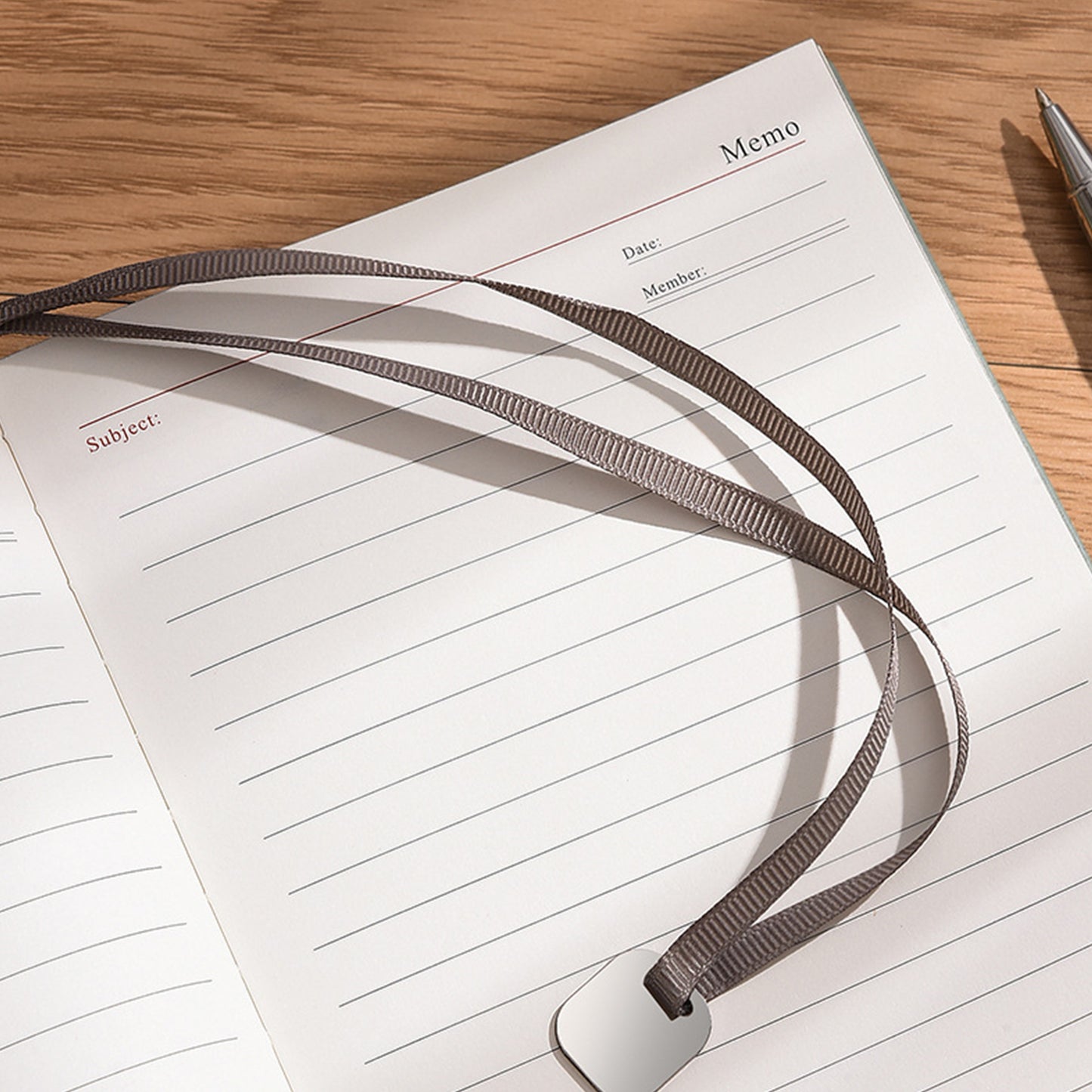 A5 Lined Leatherette Bound Journal Writing Notebook Executive Notebook Metal Bookmark
