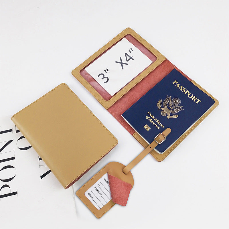Soft Leather Passport Cover Luggage Tag Package Set Travel Suits Passport Holder Luxury Cruise Trip