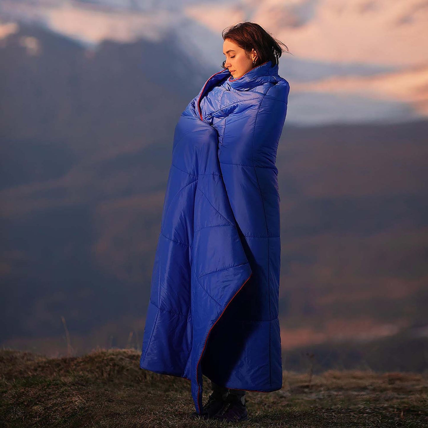 55 x 79" Down Puffy Blanket Camping Blanket Warm Outdoor Camping Quilt