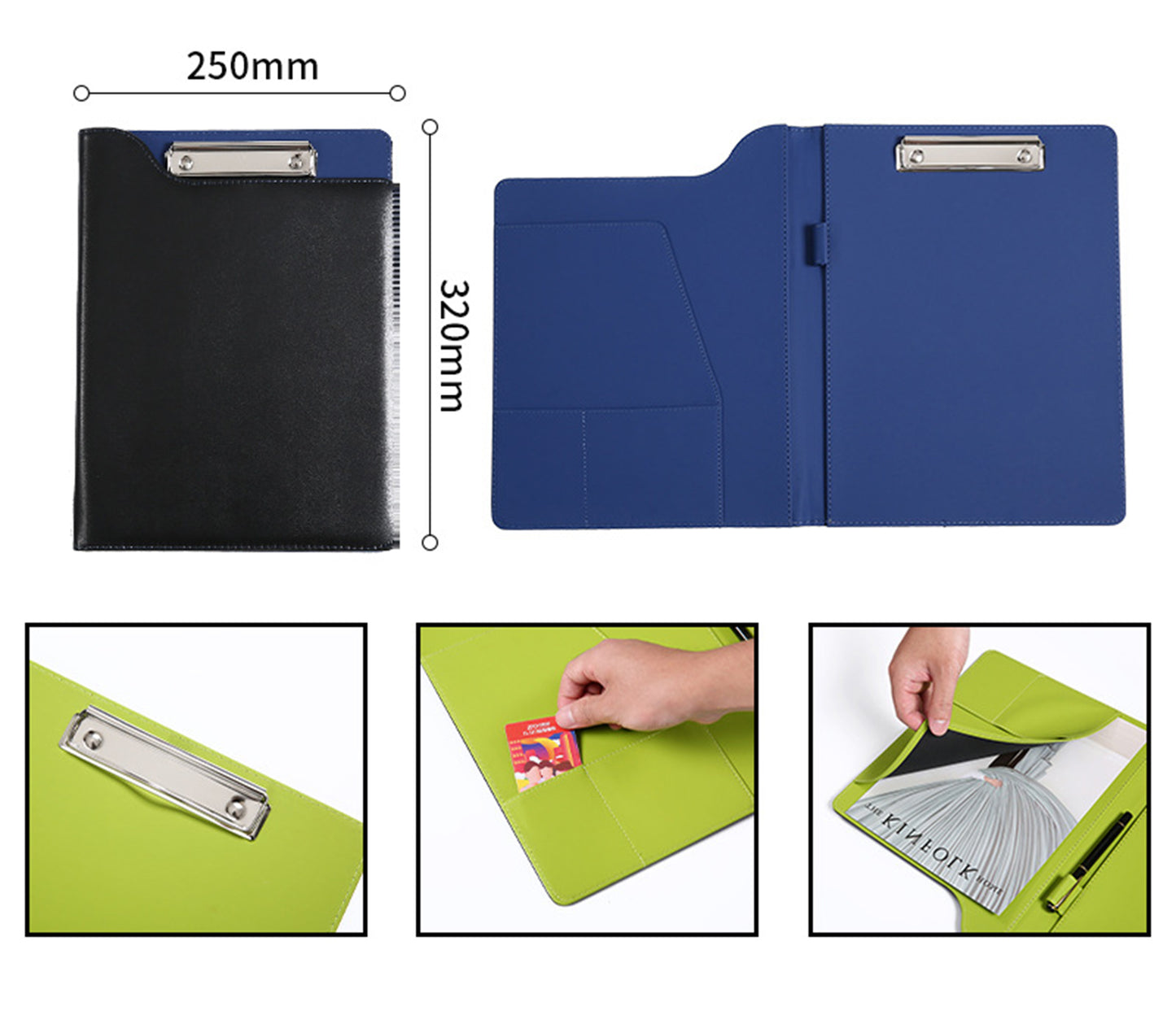 Padfolio Clipboard PU Leather Clipboard Folder for Legal Pad