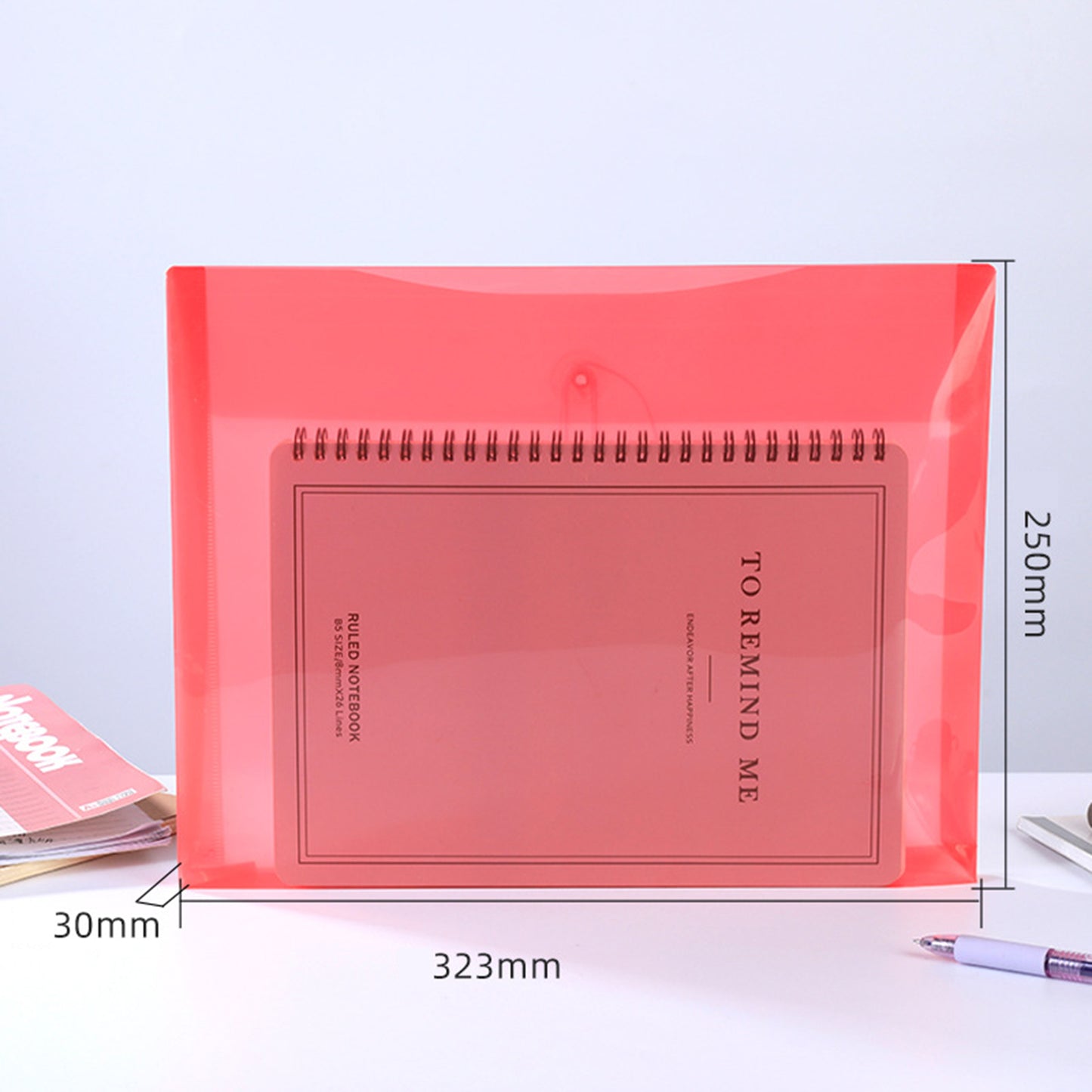 A4 Size Clear Document Holder Rope Wrapped PP Large Capacity Transparent Folder