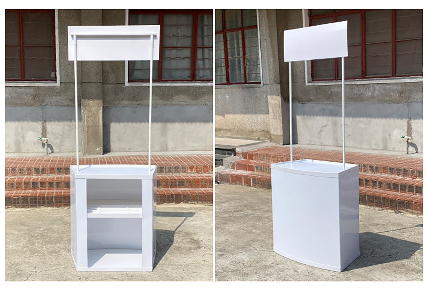 Portable Promotion Booth Trade Show Podium Table Exhibition Counter Stand Booth W/ Top Dispaly
