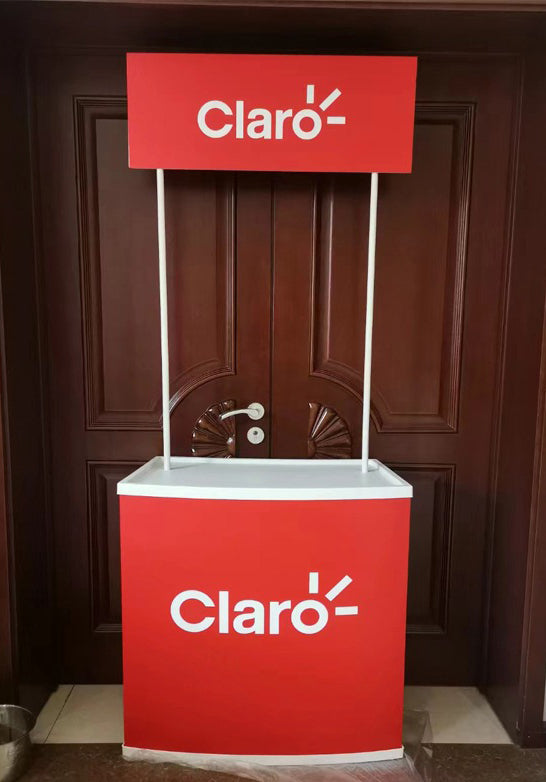 Portable Promotion Booth Trade Show Podium Table Exhibition Counter Stand Booth W/ Top Dispaly