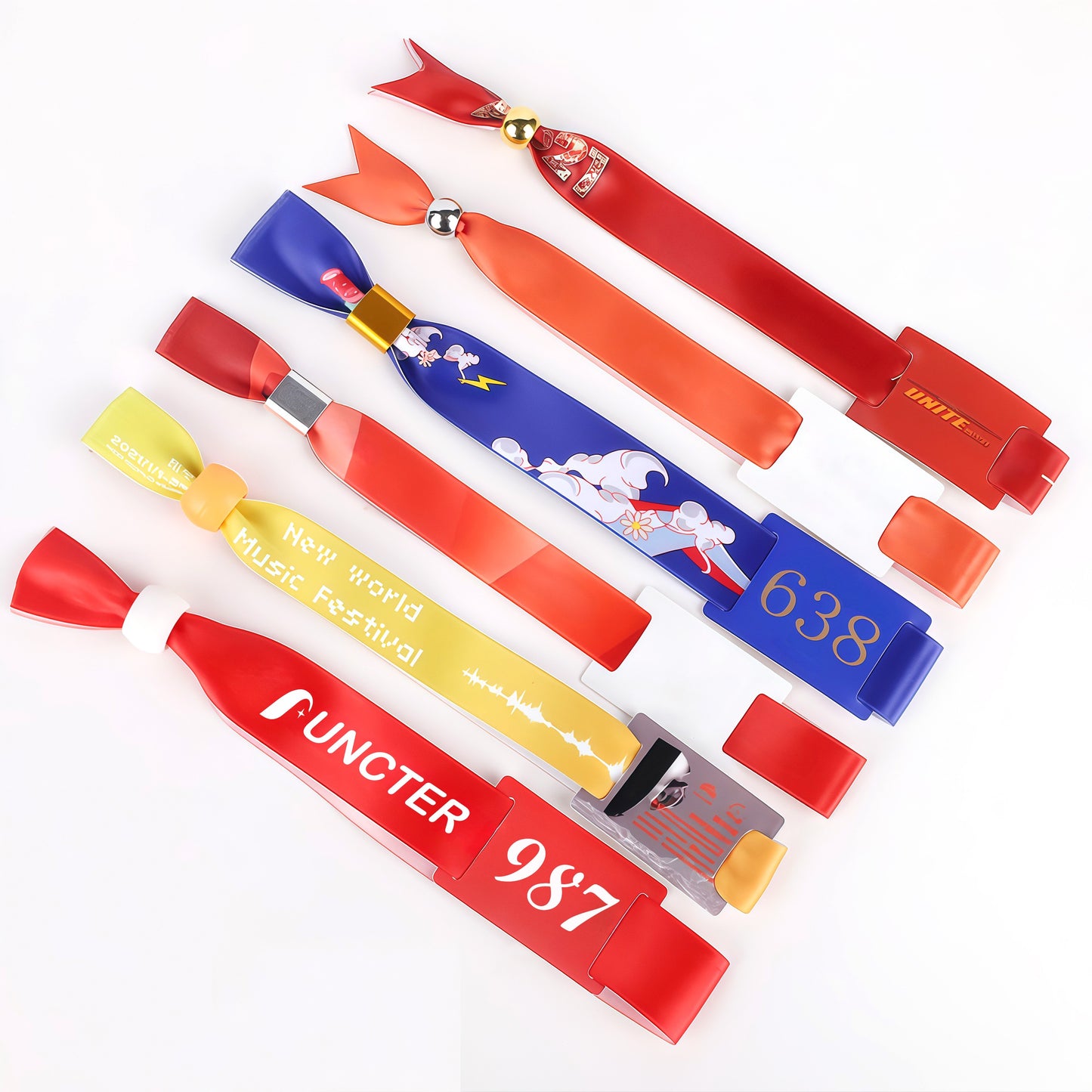 Custom Waterproof Disposable Woven Fabric Wristbands with One-Way Lock for Events, Festivals
