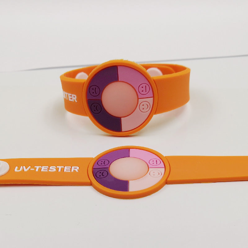 Customizable UV Test Wristband, PVC UV Sensitive Color Changing Bracelet