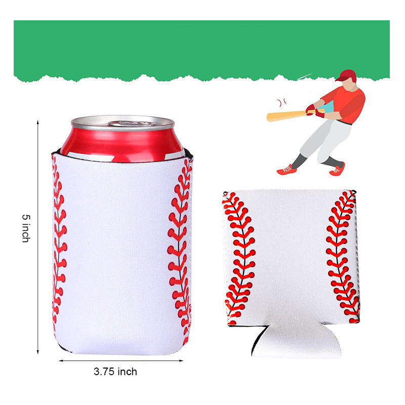Baseball Pattern Can Cooler Sleeve