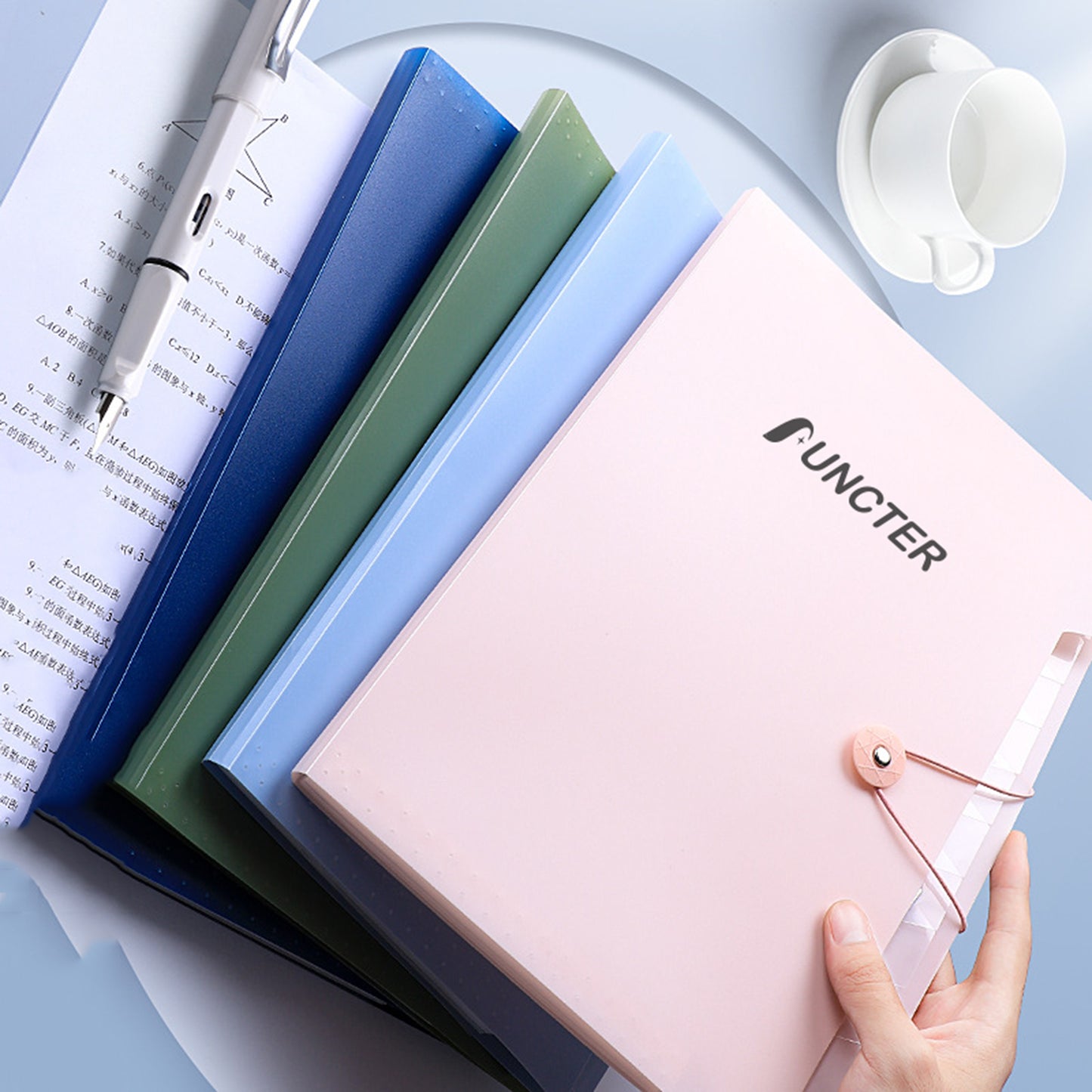 Clear File Organizer 8 Pocket Expanding File Folder