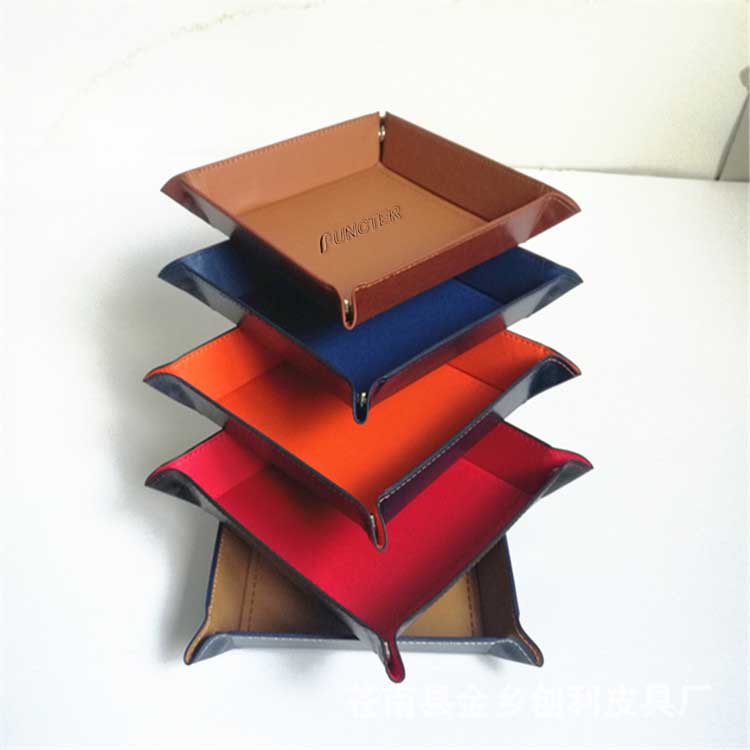7'' x 7'' PU Foldable Collapsible Dice Tray, Multi-Purpose Storage Tray