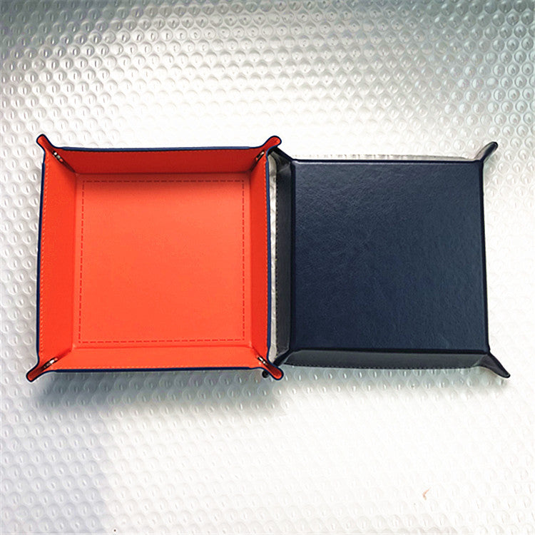 7'' x 7'' PU Foldable Collapsible Dice Tray, Multi-Purpose Storage Tray