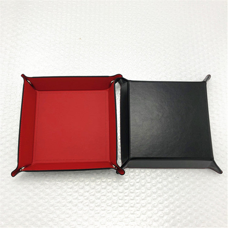 7'' x 7'' PU Foldable Collapsible Dice Tray, Multi-Purpose Storage Tray