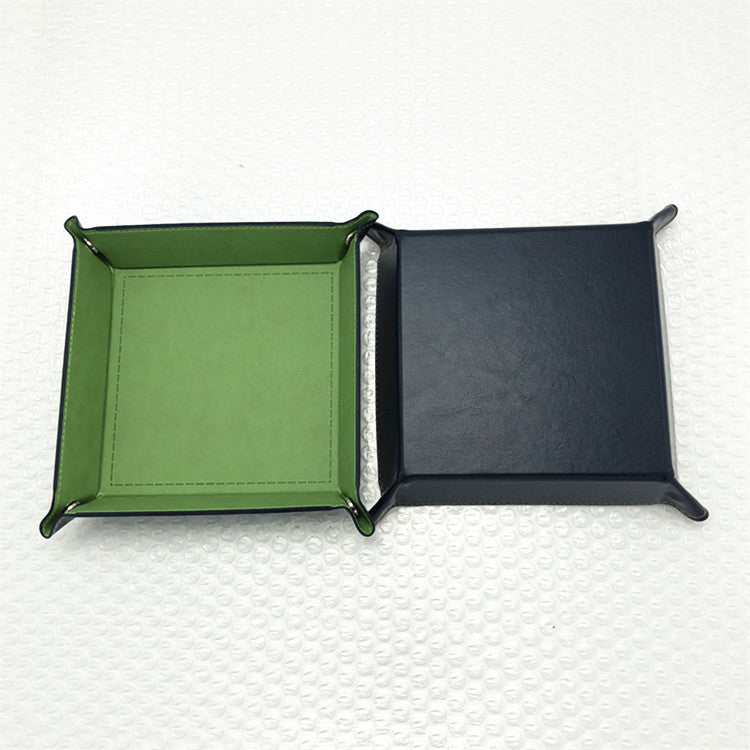 7'' x 7'' PU Foldable Collapsible Dice Tray, Multi-Purpose Storage Tray