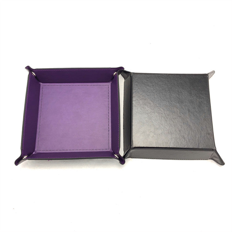 7'' x 7'' PU Foldable Collapsible Dice Tray, Multi-Purpose Storage Tray