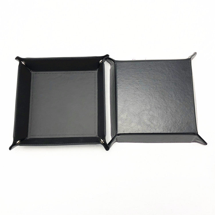 7'' x 7'' PU Foldable Collapsible Dice Tray, Multi-Purpose Storage Tray
