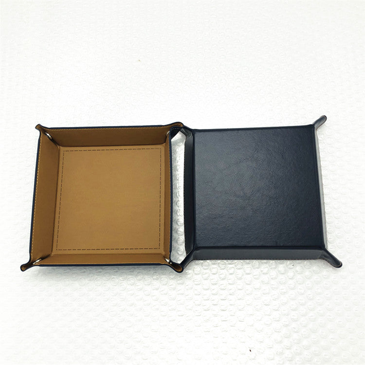 7'' x 7'' PU Foldable Collapsible Dice Tray, Multi-Purpose Storage Tray
