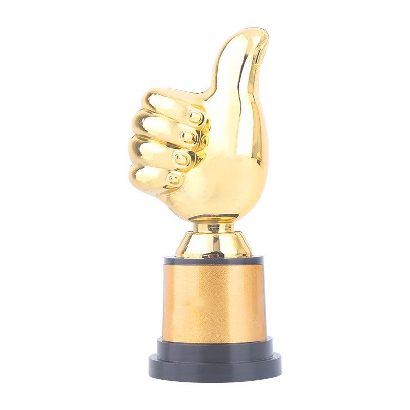 Gold Thumbs Up PP Plastic Trophy