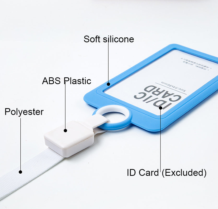Soft Silicone ID Card Holder With Retractable Lanyard