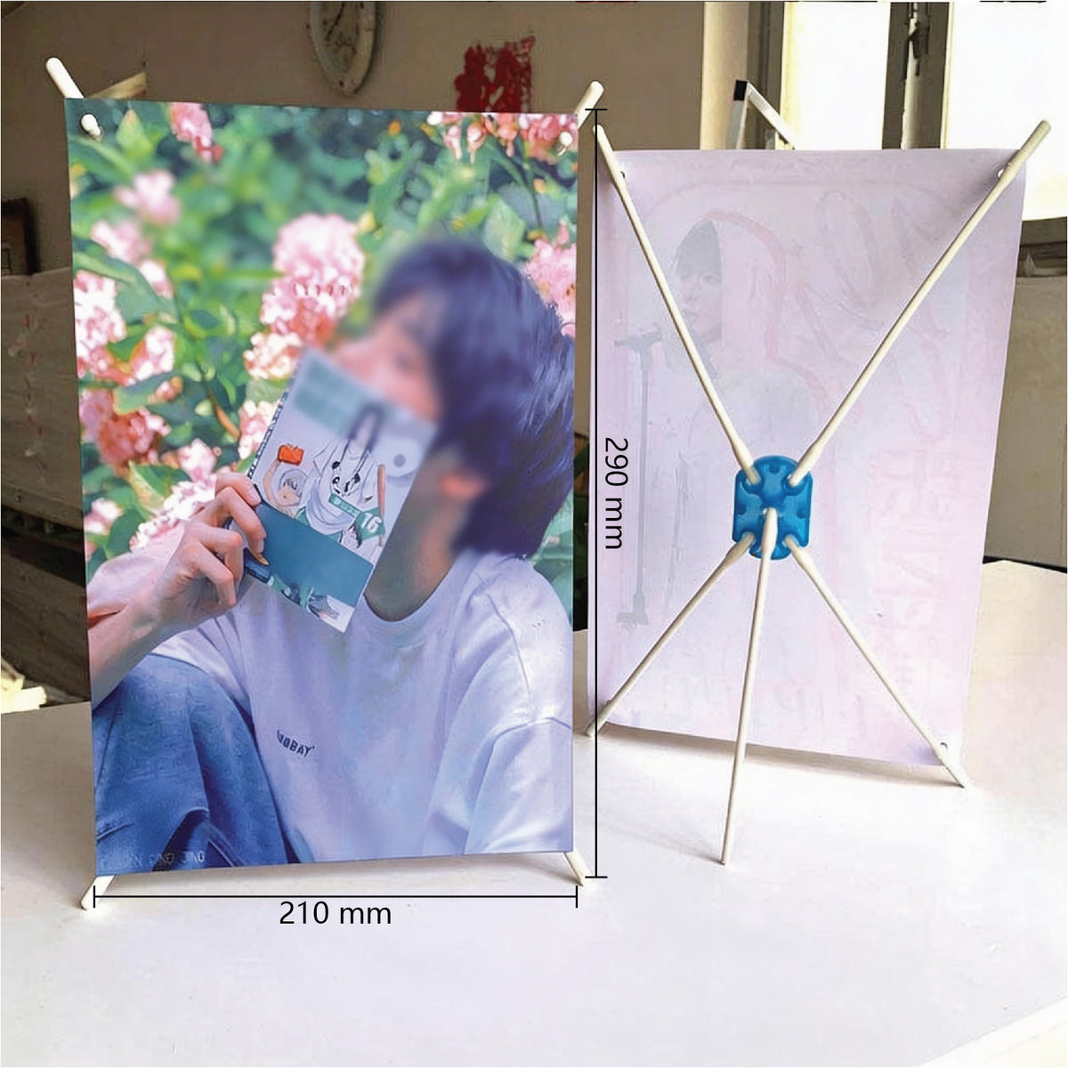 A4 Size Tabletop Banner 11" Mini X-Stand Banner for Information Desk, Reception, Counter
