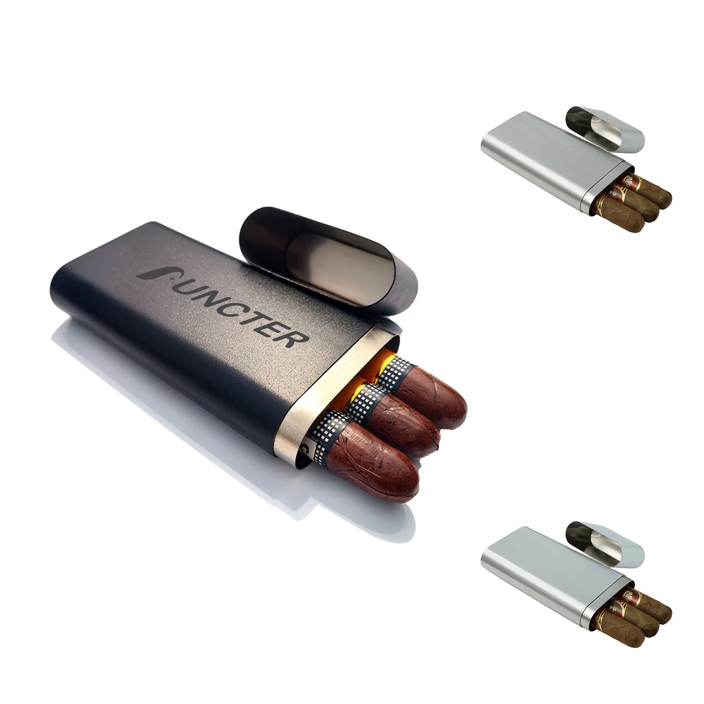 3-Cigar Stainless Steel Travel Case