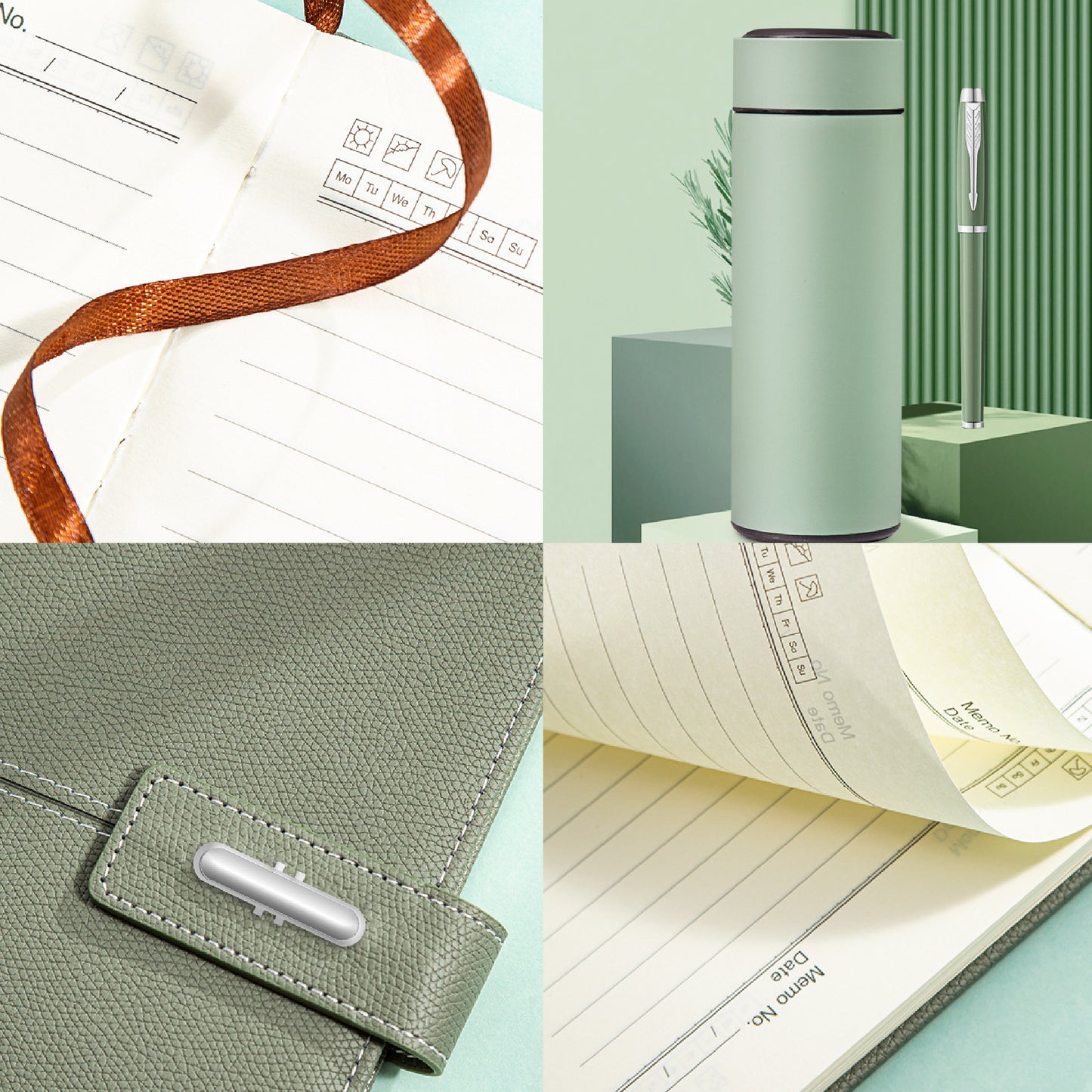 A5 Leatherette Cover Magnetic Snap Notebook Gift Set with Pen and Vacuum Cup