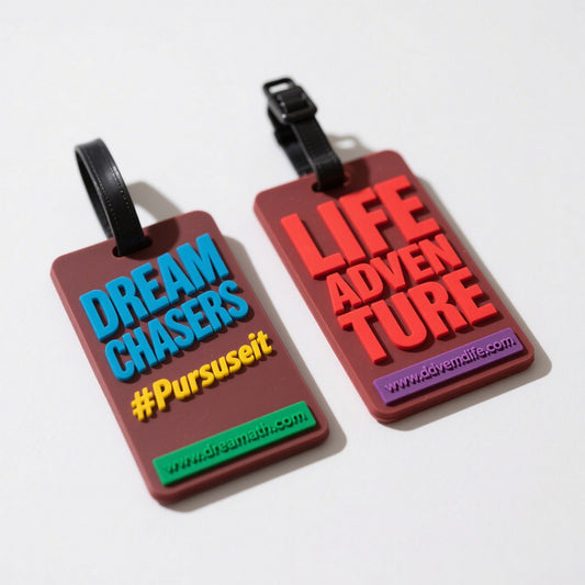 Custom 3D Embossed PVC Luggage Identifier Tags Name Tags for Backpacks, Suitcase