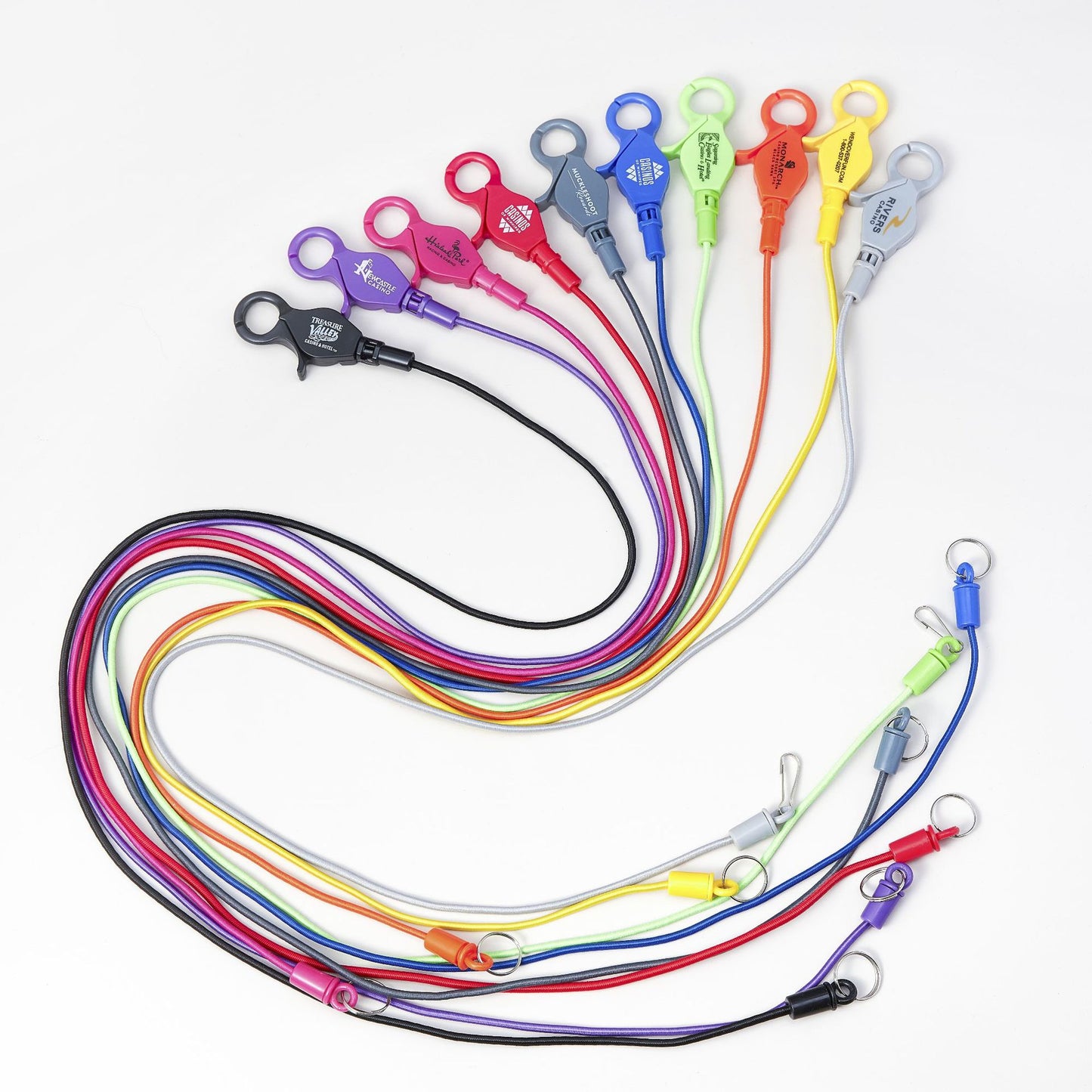 35" Length Nylon Stretch Lanyard 3.5 mm Dia. Lobster Clasp Bungee Cord