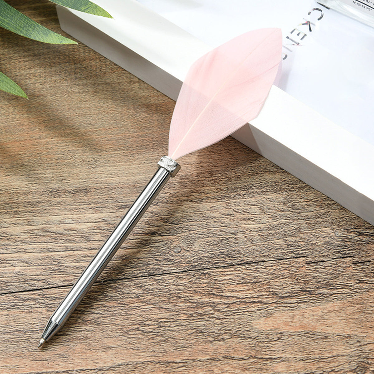 Vintage Feather Pen Silver Barrel Ball Pen